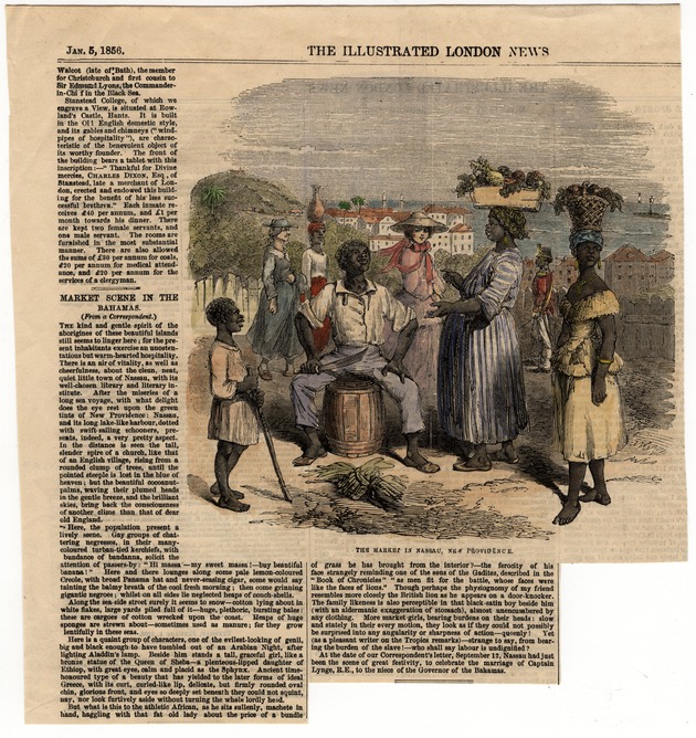 Market Scene in the Bahamas, Illustrated London News, January 5, 1856